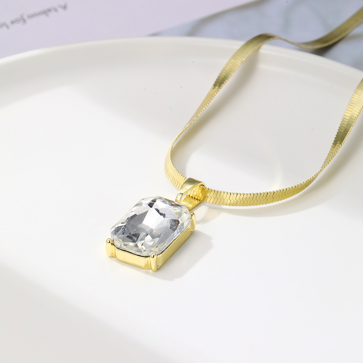 10g Weight Jewelry Set Classification Earrings + Necklace Quantity Holiday, Date Occasion Artificial Crystal, Alloy Material Heart Shape, Rectangle Pattern Women's Gender Simple Style Style Simple Style Heart Shape Rectangle Artificial Crystal Alloy Women's Jewelry Set 13