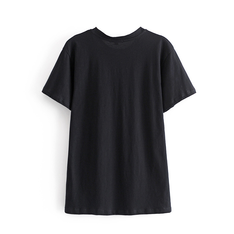 round neck short sleeve pocket printed T-shirt NSAM32360