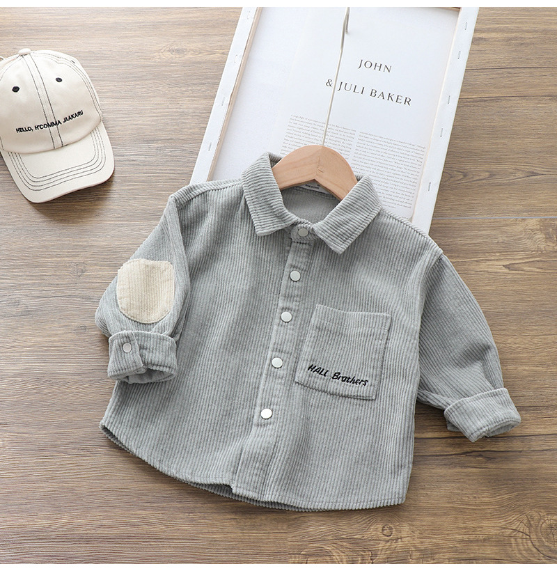 2023 nuevos niños abrigo de pana primavera y otoño camisa infantil de moda bebé cardigan casual entrega de una sola pieza