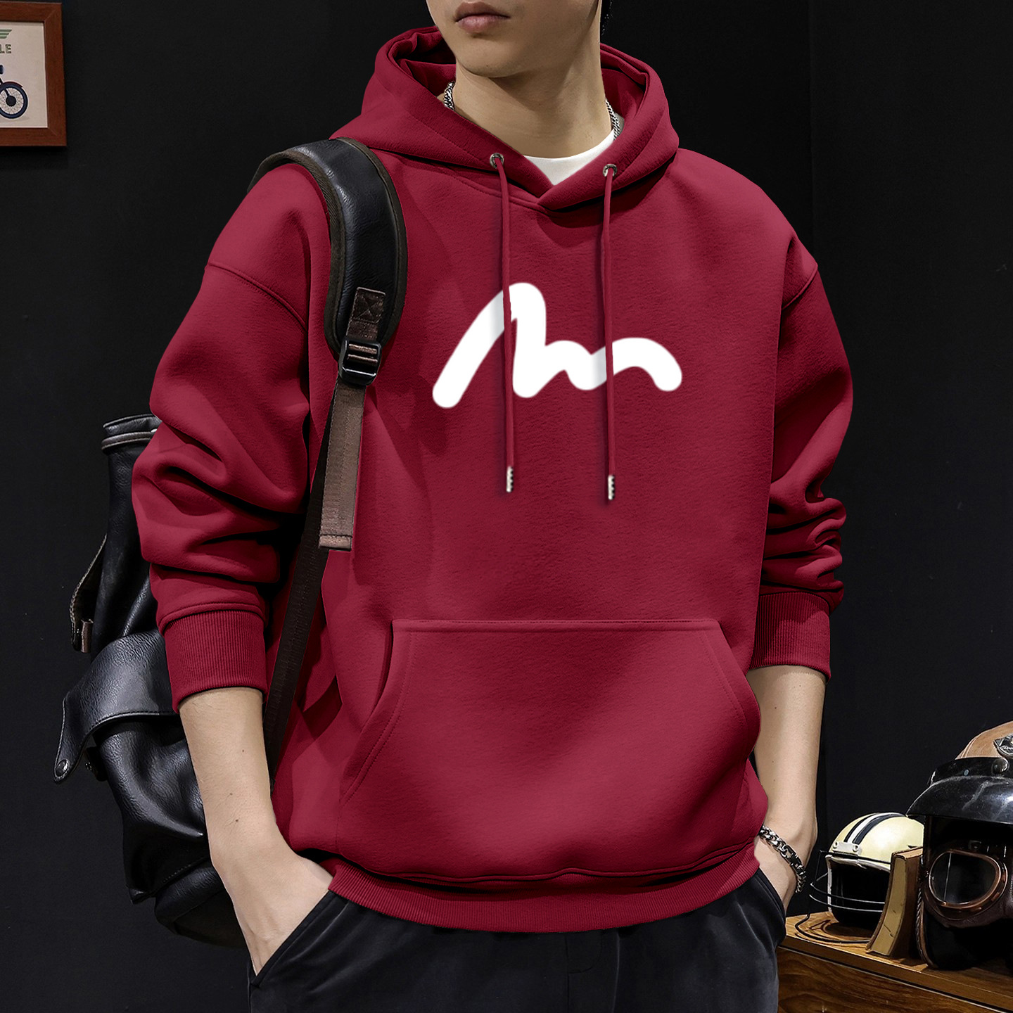 420g pesado chaqueta encapuchada de primavera y otoño marca de tendencia suelta nueva chaqueta juvenil americana vintage