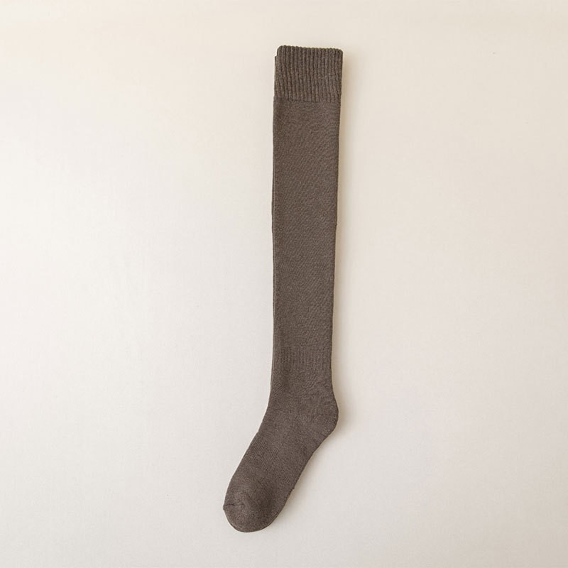 Terry calcetines sobre la rodilla calcetines altos de otoño e invierno medias de micro-presión de adelgazamiento con forro polar engrosado para mujer calcetines de muslo de desgaste exterior cálidos
