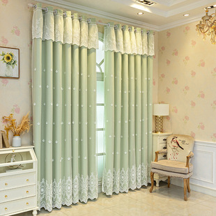 2024 New Window Screen Curtains Blackout Double Layer with Gauze Integrated Accessible Luxury Modern Simple Kidsren's Room Girl Lying Weiyan