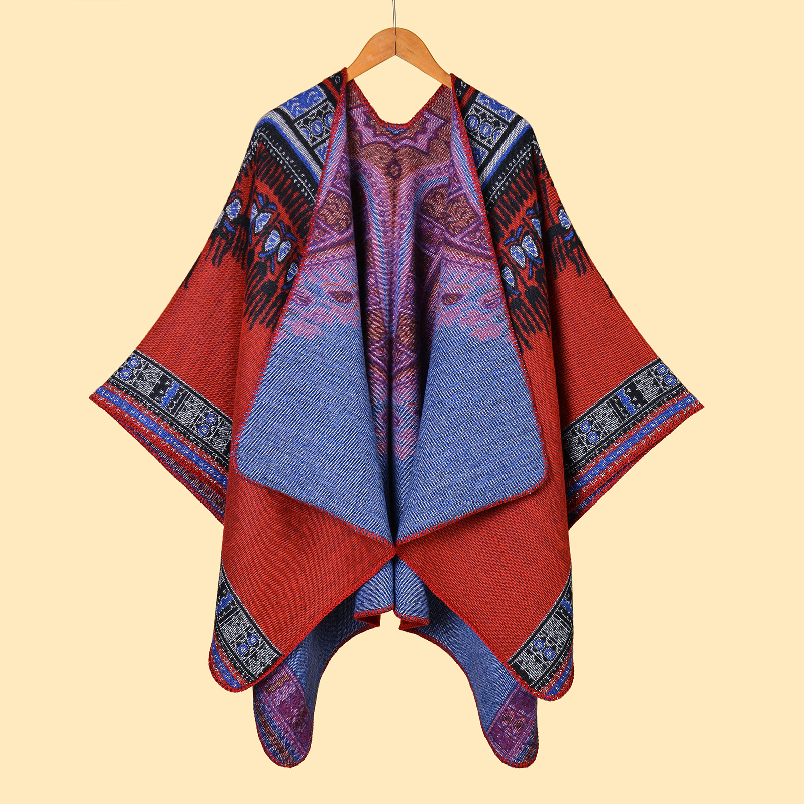 Inventario simple de alto nivel gran sensación chal chal pastizales de estilo nacional de Yunnan mantas con capa de bufandas de cachemir imitación