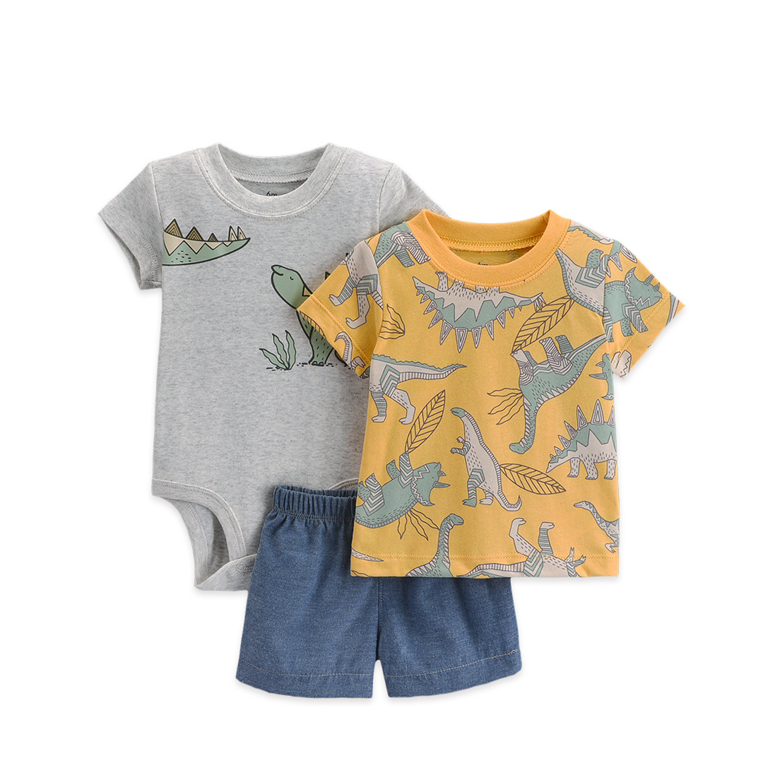 Children's clothing 2023 new summer foreign style children's clothing short sleeve shorts Hari set cross-border baby summer clothes