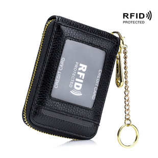 Foreign Trade Explosions Card Holder Women's Exquisite rfid Genuine Leather Multifunctional Male Organ Card Holder Bank Card Holder Keychain