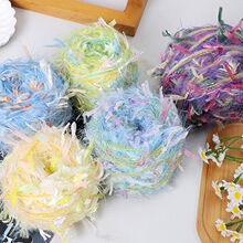 手混线彩虹糖diy新款毛线钩织发夹帽子围巾包包玫瑰花毯叶子