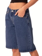 F 39634 Deep Blue Denim Shorts ����ɫţ�ж̿� �羳ŷ��