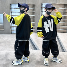 男童套装春装2025新款帅气中大儿童男孩痞帅运动春秋装卫衣两件套