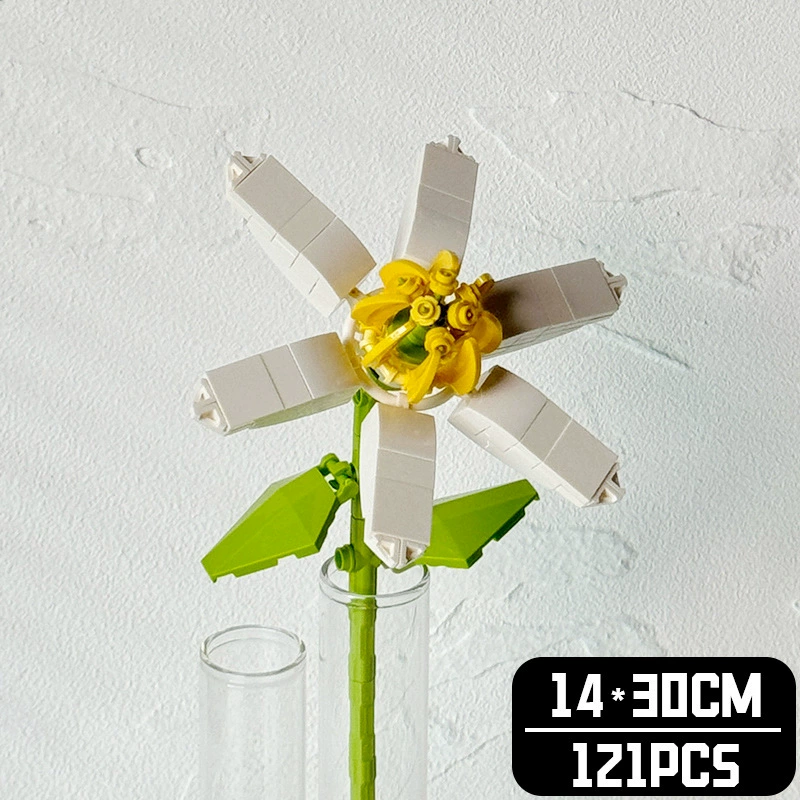 Realistic Table Flower Set, DIY Miniature Bouquet Constructor, Assorted Rose & Sunflower Models, Gift