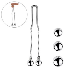 Stainless steel scrotum suspension egg holder, scrotum exercise weight locking sperm egg clip, adult novelty alternative toy
