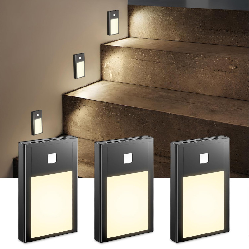 Cross-Border Magnetic Suction Cup Night Light Motion Sensor Lighting Rechargeable Battery-Powered Led Light for Bedroom, Hallway, Stairs