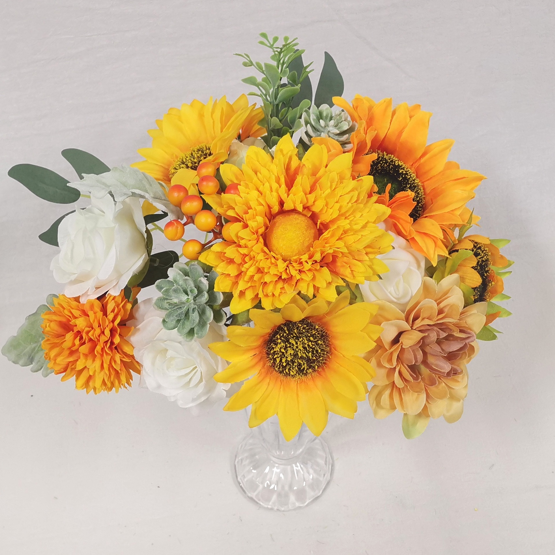 盒装花欧式婚礼生日派对仿真花礼盒求婚新娘手捧花向日葵DIY手捧