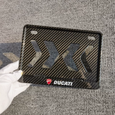 License Plate Frame, Shockproof, for – Nömrə qabı - motorcycle-compression-molded-dry-carbon-twill-ducati