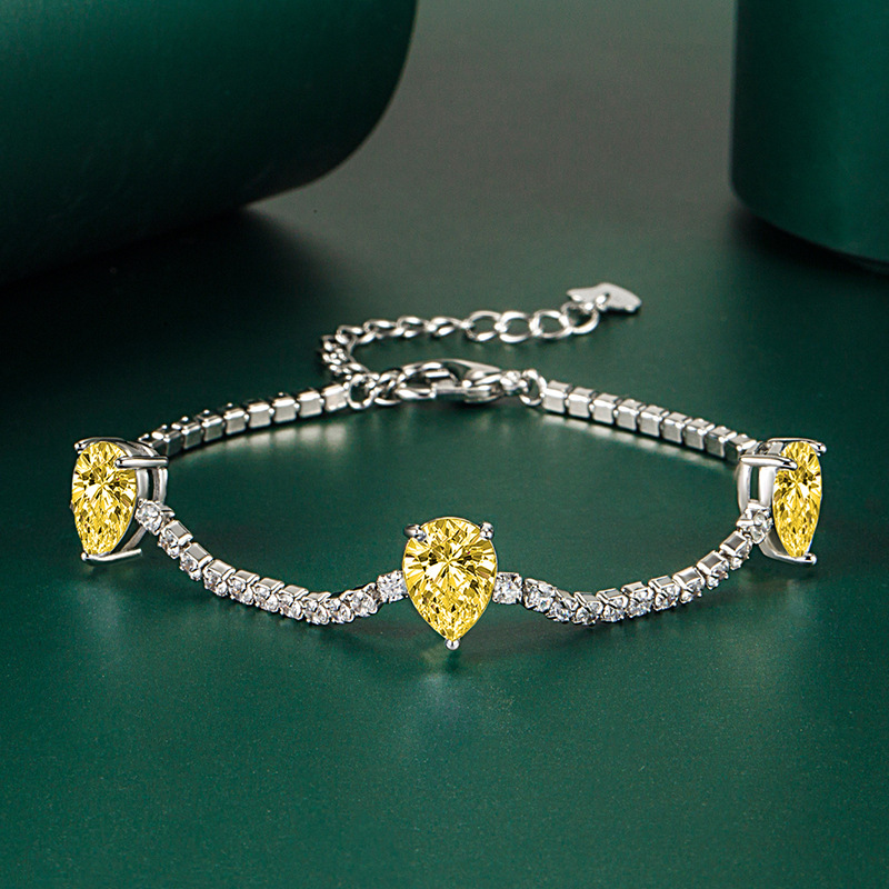 Style Simple Les Gouttelettes D'eau Blanc Cuivre Incruster Zircon Bracelets display picture 2