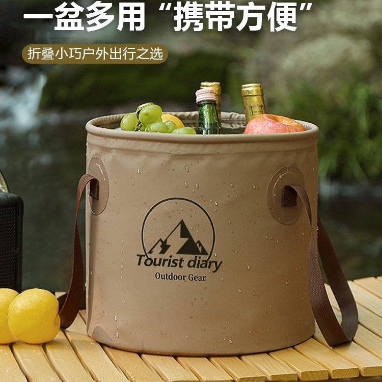 户外折叠水桶野营便携水箱大容量储水桶旅行储水罐车载手提外出无