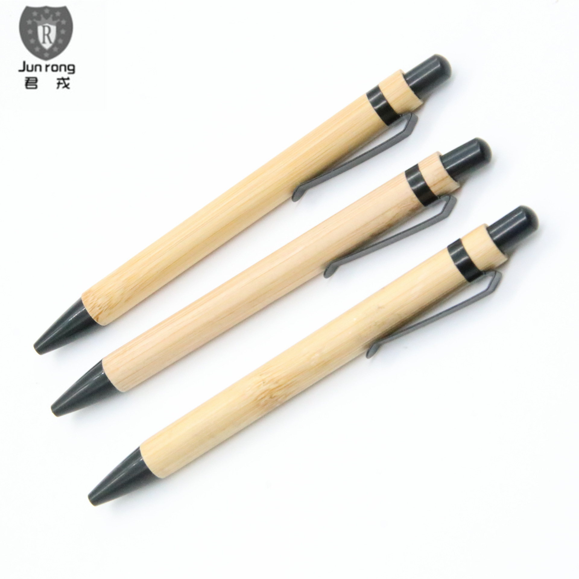 Pluma de bambú prensa bolígrafo L soporte de pluma de metal pluma de aceite medio pluma de regalo publicidad bolígrafo