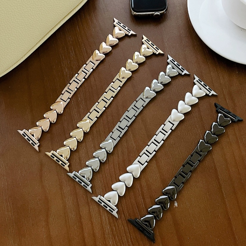 For Apple iwatch Watch Band s10 Love Metal Wristband Women Ultra2 Apple Watch 9876SE
