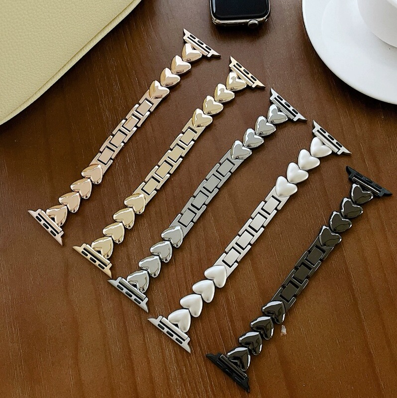 For Apple iwatch Watch Band s10 Love Metal Wristband Women Ultra2 Apple Watch 9876SE