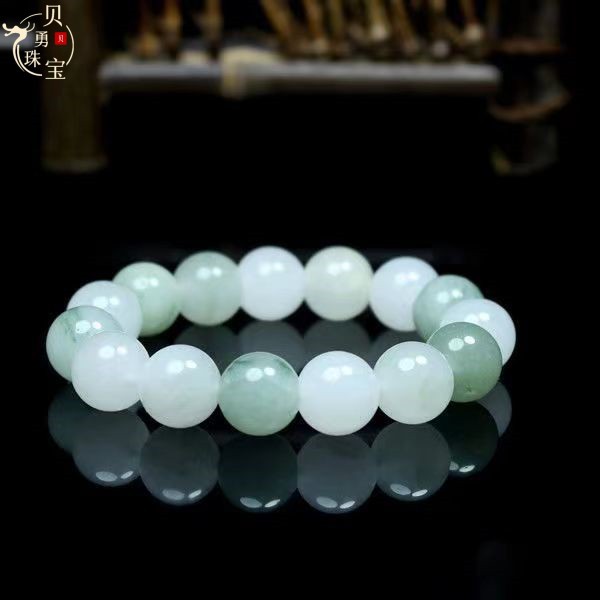 直播貨源批發天然新疆天山翠圓珠手鍊男女款玉石手串