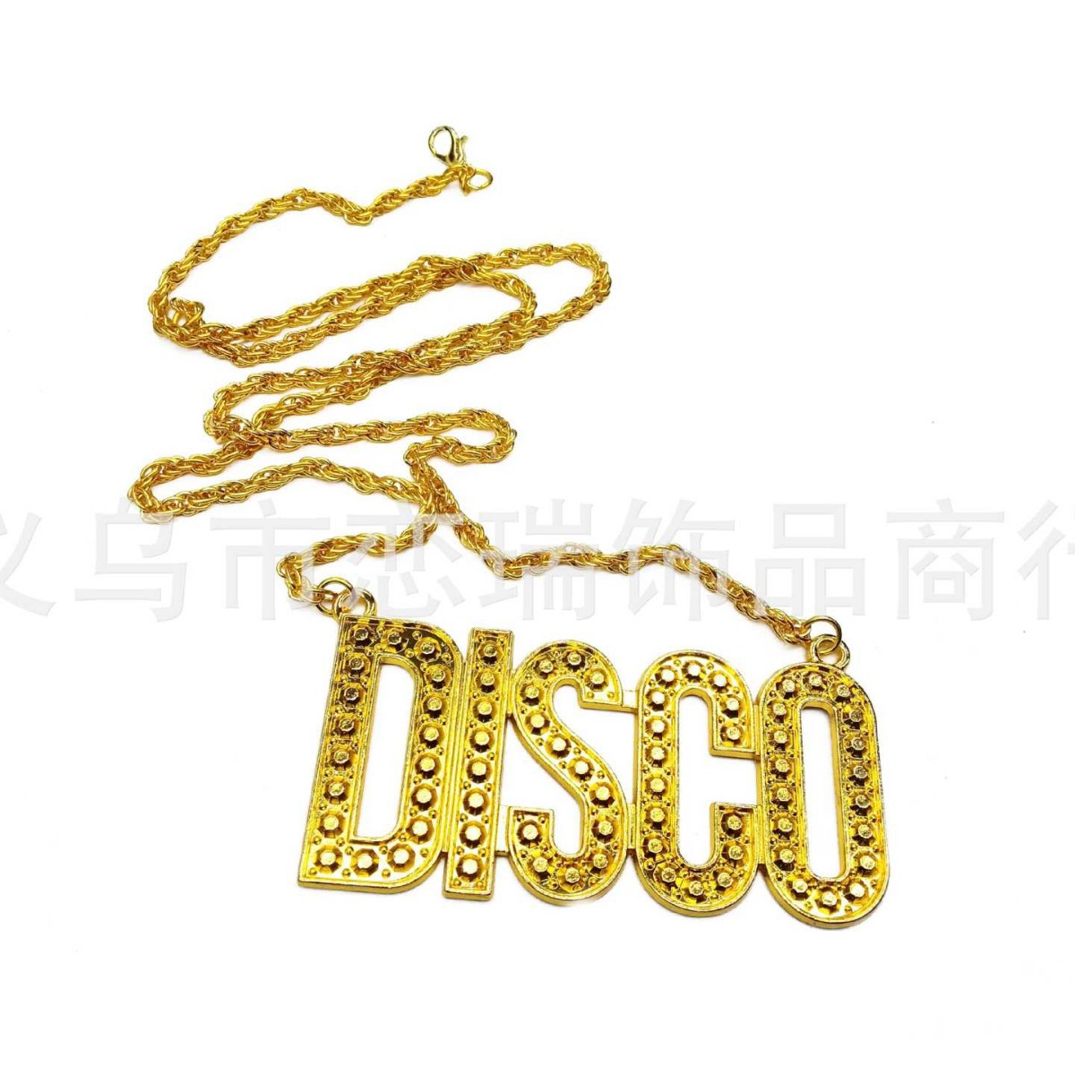 Hip-Hop collar de oro pulsera negro pescador sombrero explosivo gafas marco anillo de dólar vestido de baile conjunto