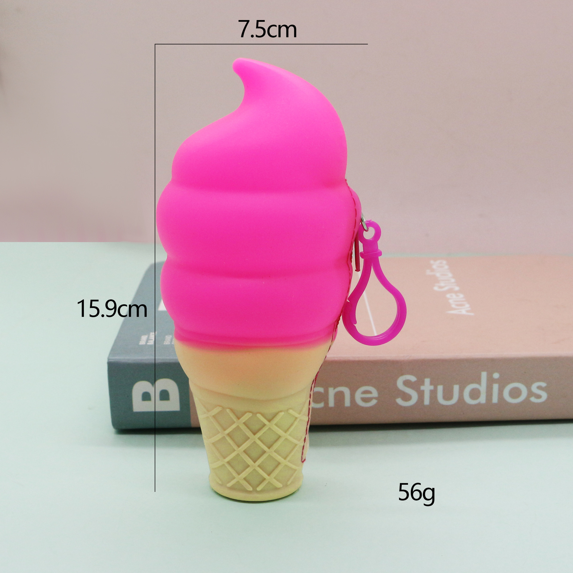 Billetera de helado rojo rosa cero