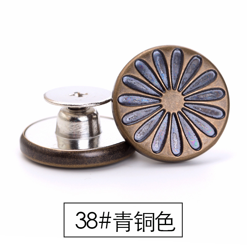 Botón de los pantalones vaqueros botón de la cintura ajustable desmontable modificación de la cintura artefacto redondo hebilla de metal pantalones fijos