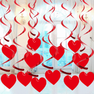 Decoration Valentine's Day Love Spiral Hanging Ornaments Valentine's Day Party Living Room Decoration Pendant Wedding Love Spiral Hanging Ornaments