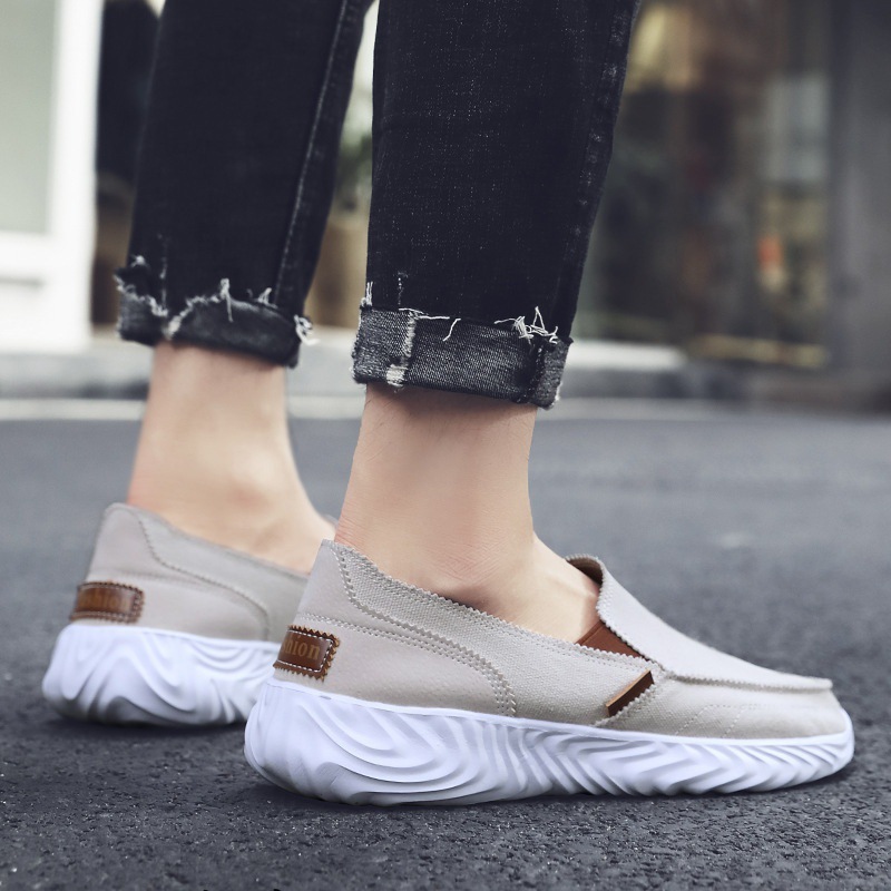 Große Slipper, lässige, trendige Board-Schuhüberzüge aus Segeltuch, faule Füße, ein Fuß, Herrenschuhe, Stoffschuhe_voghion.com
