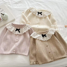 开衫毛衣女童春季薄款外套洋气儿童毛衣针织长袖内穿宝宝春天衣服