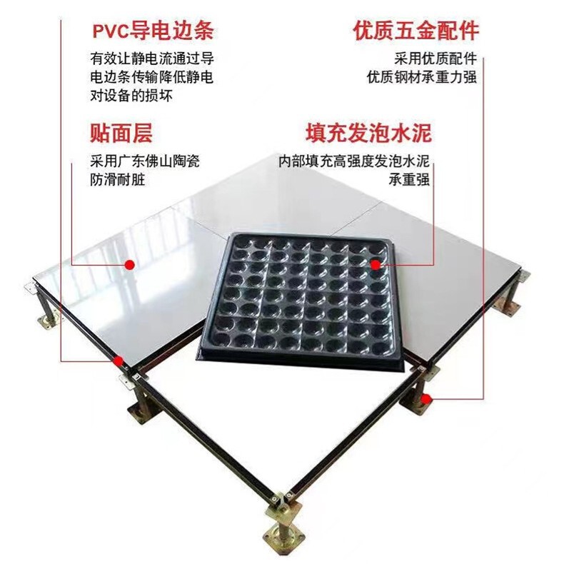 セラミック静電気防止床600x600機械室制御室高架空活動全鋼帯電防止床タイル卸売り|undefined