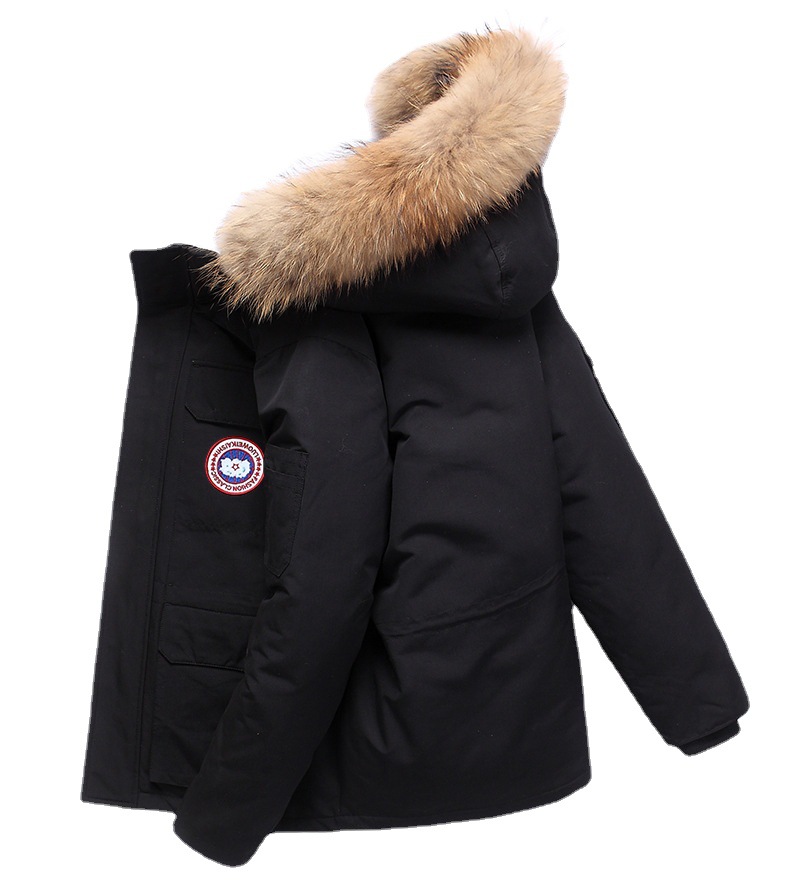 2022 invierno de los hombres de moda ropa de trabajo chaqueta perfil con capucha Chaqueta corta engrosada de los hombres bajo pato blanco abajo chaqueta