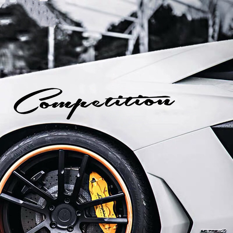 个性英文灯眉贴画Competition字母车身装饰竞赛引擎盖车眉车贴纸