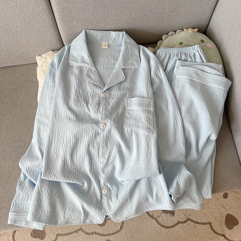Nube de algodón pijama hombre dos piezas conjunto de mangas largas 2026 primavera y verano suelta grande primavera ropa de vestir para hombres al por mayor