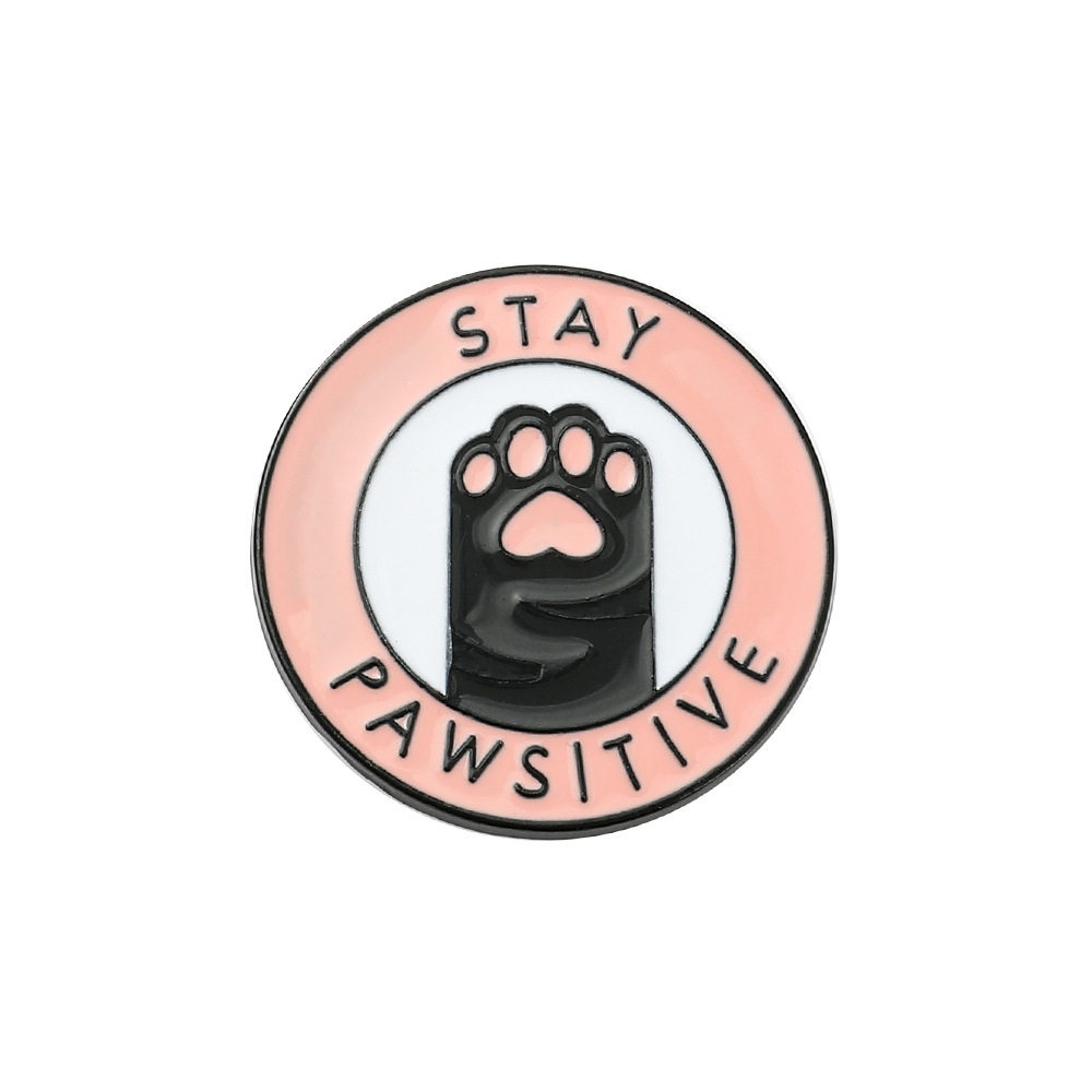 Gato gordo lindo gato broche europeo y americano gato de dibujos animados garra dedo del pie equipo oean esmalte pin ropa Accesorios