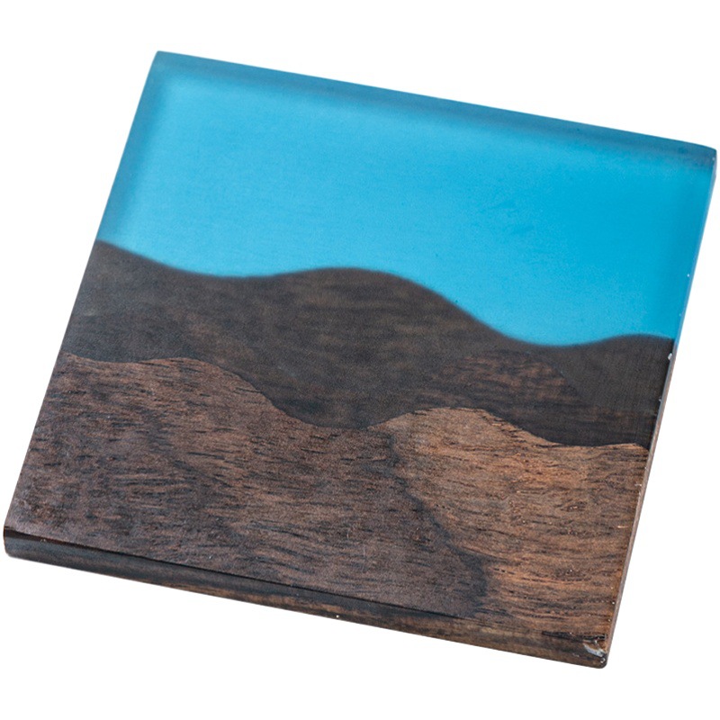 Posavasos de madera de estilo japonés, almohadillas de aislamiento térmico de resina, portavasos simples, juntas creativas, accesorios para la ceremonia del té, almohadillas de nogal para el hogar