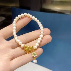 珍珠搭配狐狸面具配饰手串简约百搭小众时尚精致手链女款饰