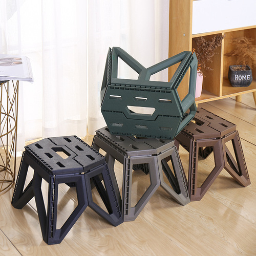 Portable folding stool, thickened small bench, outdoor camping chair, stall stool, fishing stool, portable plastic small stool