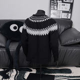 费尔岛绞花圆领毛衣男女秋冬慵懒老钱风高级感百搭加厚打底针织衫，男装针织衫/毛衣，星座614