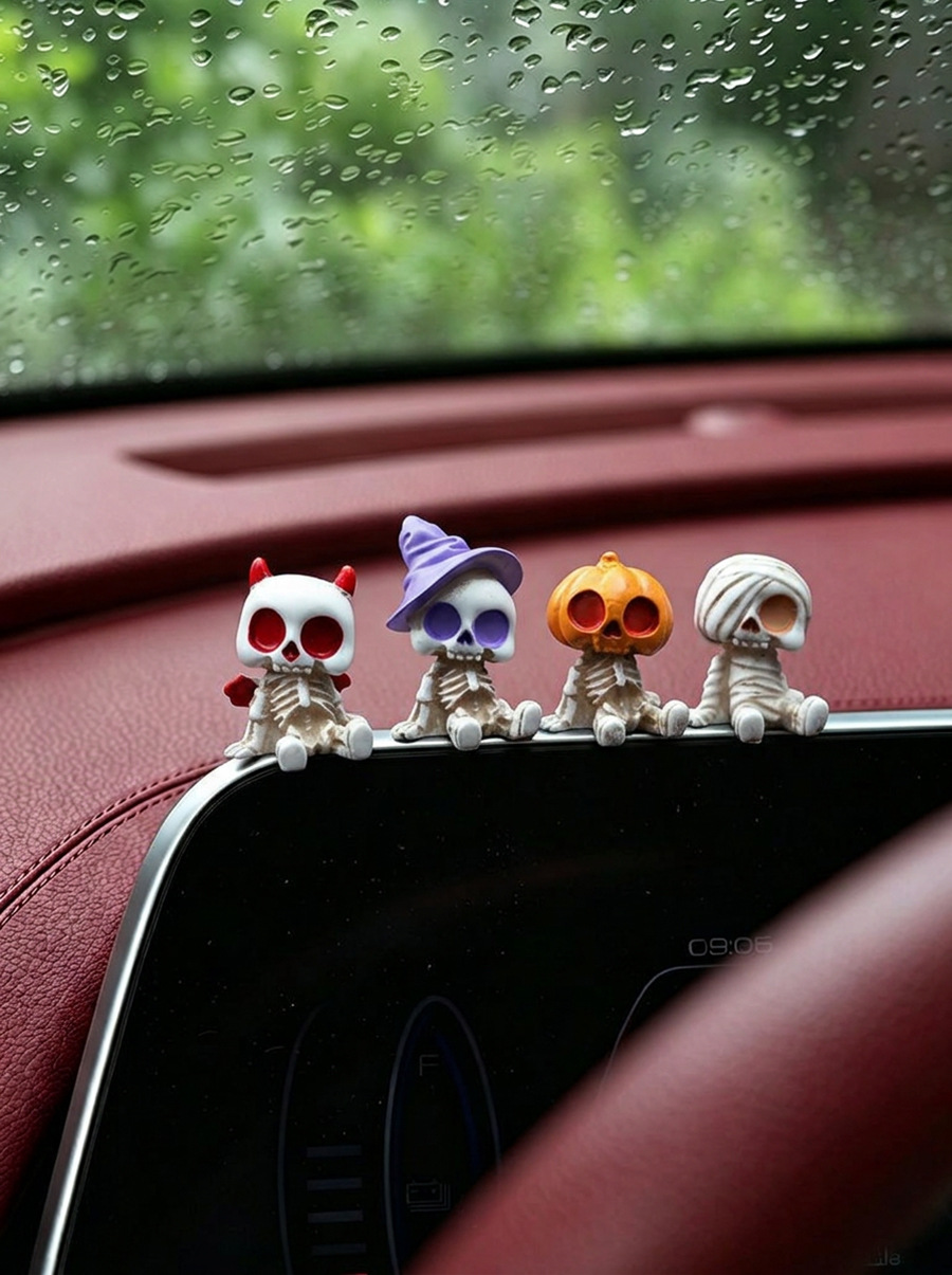 Mini Cute Halloween Ghost Desktop Ornament, Healing-Inspired Car Dashboard Display Decoration