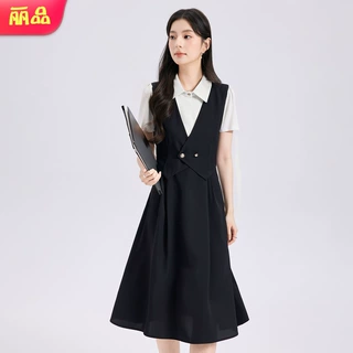 春夏学院风考研背心裙中长裙子正式场合教资面试穿搭连衣裙套装
