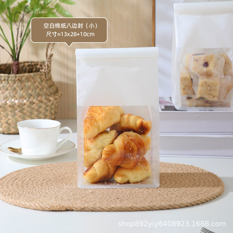 Bolsa de embalaje de tostadas crujientes de copo de nieve 450g de alambre enrollado sellado de pan en rodajas bolsa de comida bolsa de embalaje cuadrada