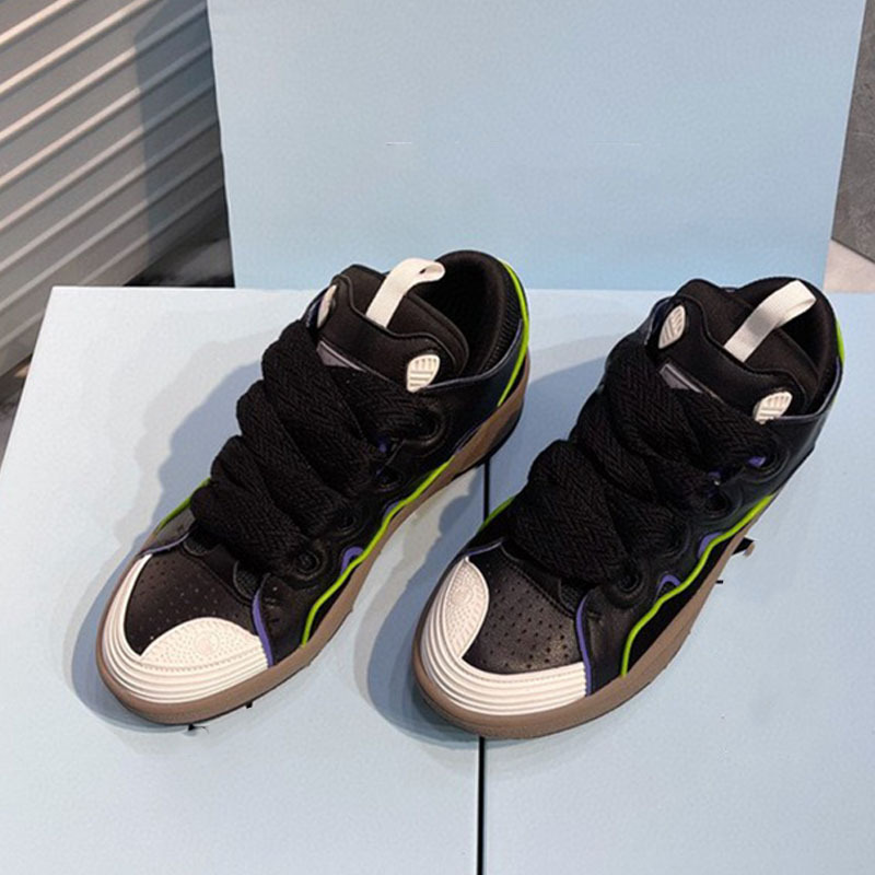 Langfan Splash-tinta zapatos de pan de tinta gruesa a juego de color alemán zapatos de entrenamiento par zapatos blancos de los hombres y las mujeres zapatos de skate para correr