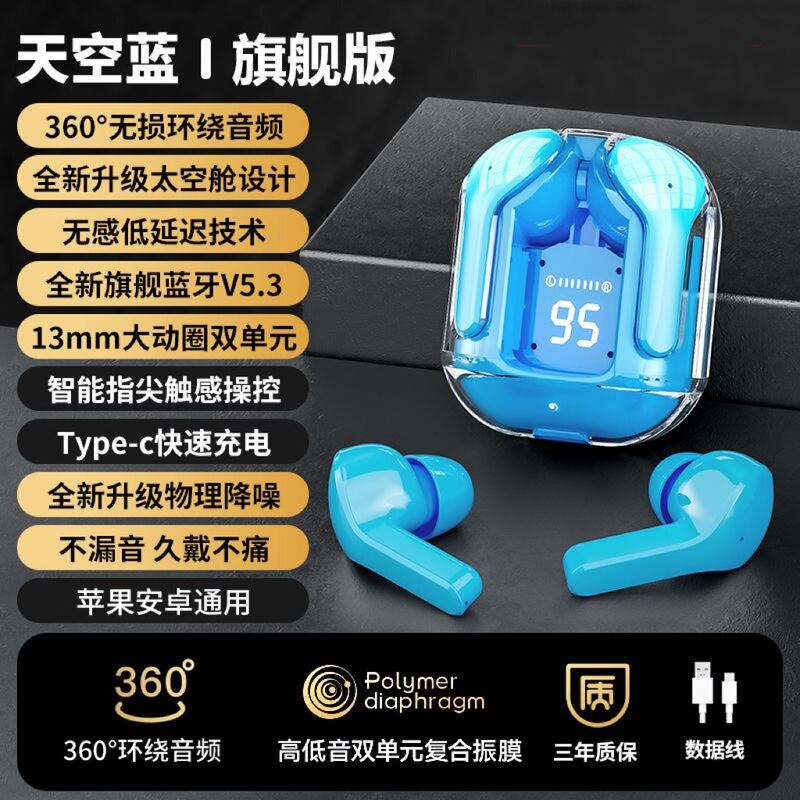 2025 新しい Bluetooth ヘッドセット透明デジタルディスプレイ XT18 Bluetooth ヘッドセットワイヤレスクロスボーダー ai32 Bluetooth ヘッドセットノイズリダクション|undefined