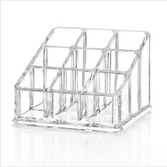 3-row 9-grid lipstick inclined storage box acrylic lipstick gloss desktop display stand stackable storage box