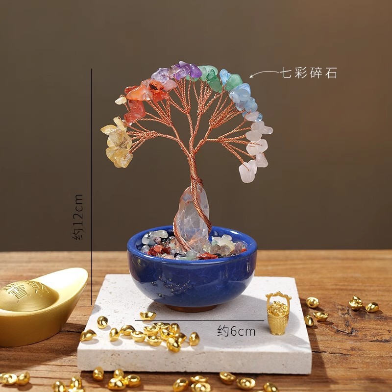 天然水晶发财树水晶树水晶摆件聚宝盆水晶摆件招财摆件水晶树摆件|undefined