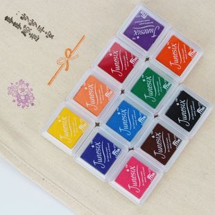 junesix paper Wood cloth multi-use unilateral printing table cloth with unilateral rubber stamp hand account inkpad/printing pad 11 colors