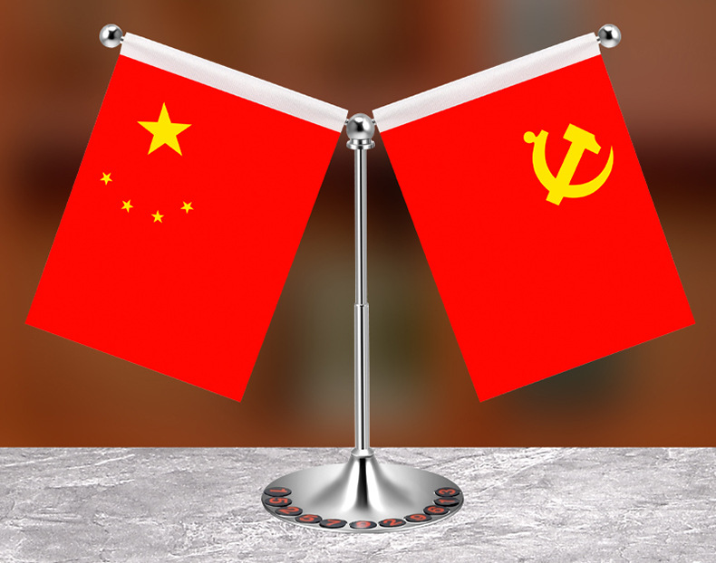Car decoration five-star small red flag parking sign office desktop red flag decoration stainless steel retractable car interior decoration