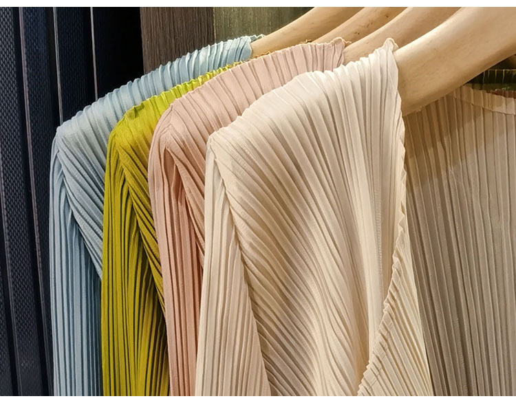 Áo cardigan nữ tay dài xếp ly không cài khuy, phong cách đơn giản cao cấp mùa xuân hè — Màu xanh lam nhạt, Màu đen, Xanh Lông Công, Màu hồng chi tiết 27