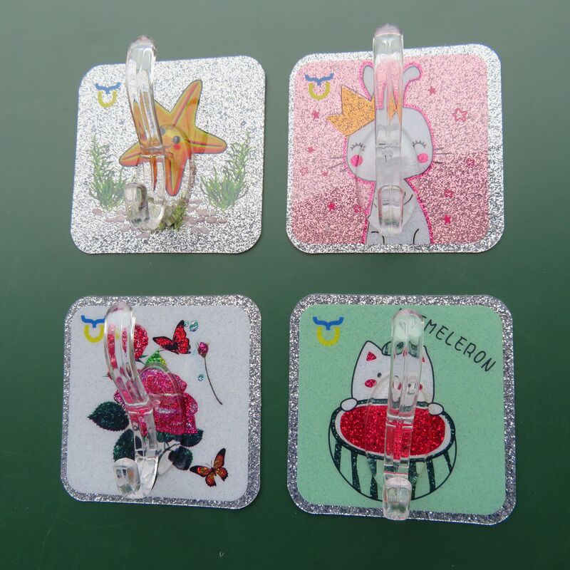 Seamless crystal pattern coat hook nail-free sticky hook strong hook kitchen and bathroom waterproof moisture-proof door rear sticker Hook supply Seamless crystal pattern coat hook nail-free sticky hook strong hook kitchen and bathroom waterproof moisture-proof door rear sticker Hook supply