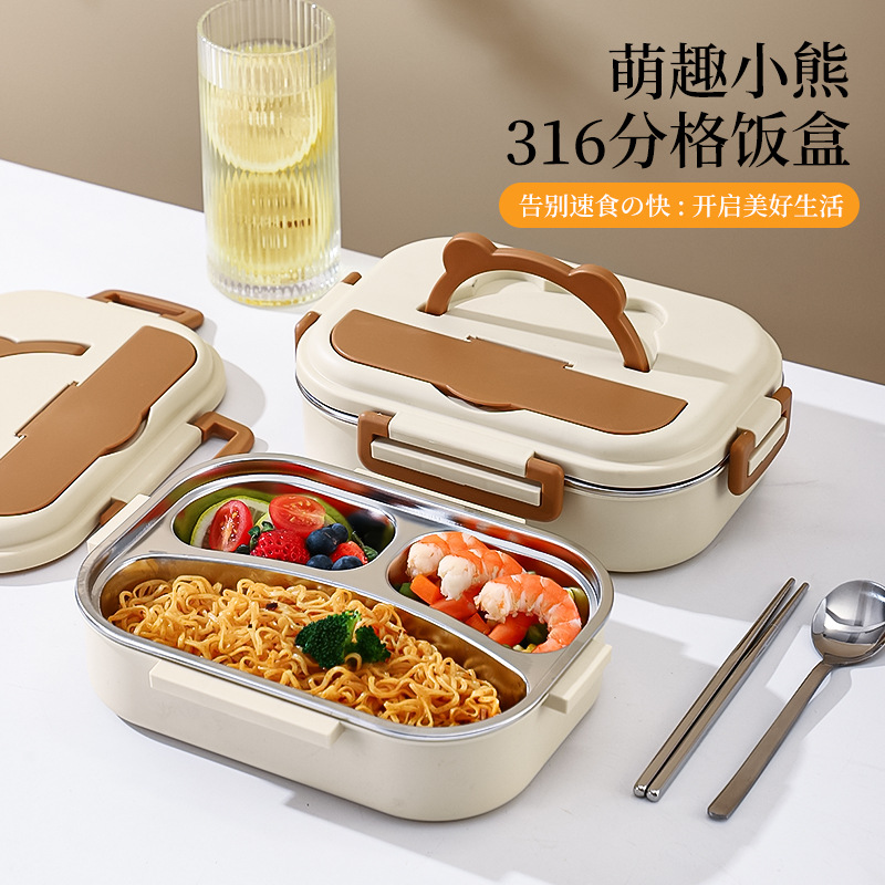Caja de almuerzo para estudiantes aislada de acero inoxidable 316